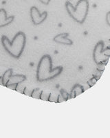 Fleece Tæppe med hjerter - Hvid / Grå - 100x70cm