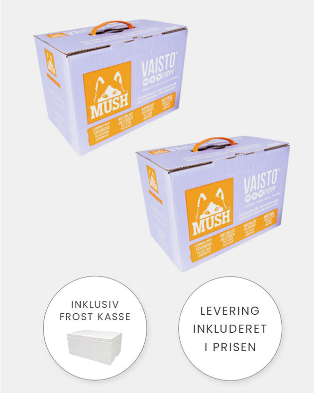 MUSH Vaisto Puppy Lyslilla - Gris, Kalkun og Kylling - 2x10kg