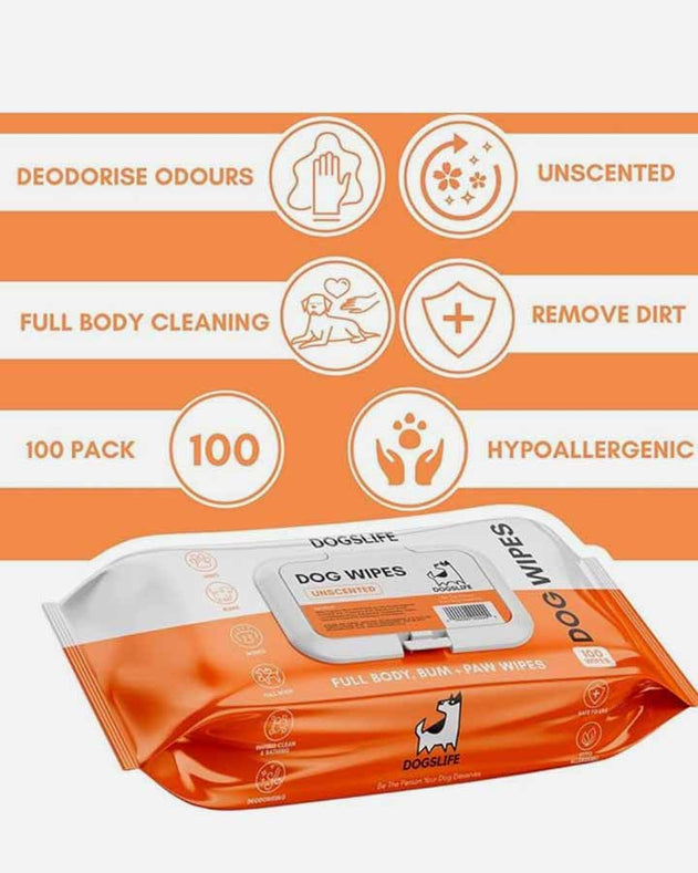 Wipes uden parfume fra Dogslife - 3-pack