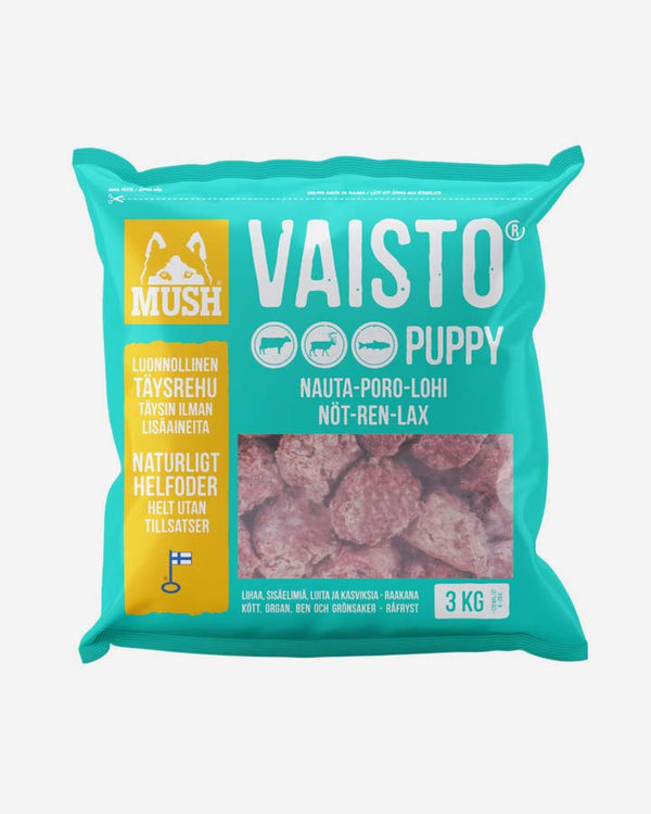 MUSH Vaisto Puppy Iceblue XL - Okse, Ren og Laks - 3kg