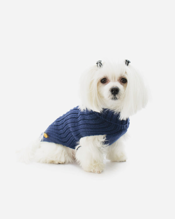 Blå strikket hundesweater fra Fashion Dog - art. 3 - Fashion Dog - Petlux