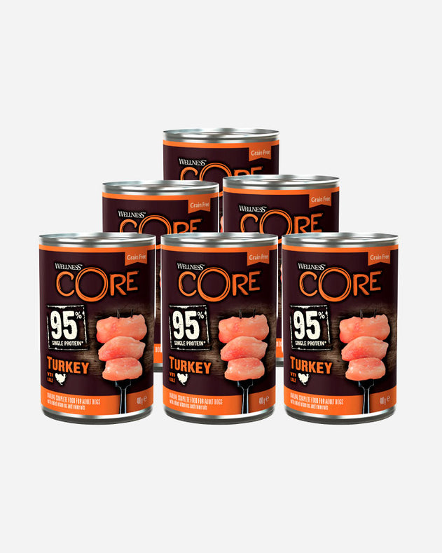 CORE vådfoder Kalkun og grønkål (6x400g)