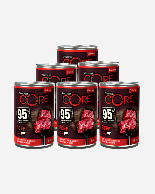 CORE vådfoder med Oksekød og broccoli (6x400g)
