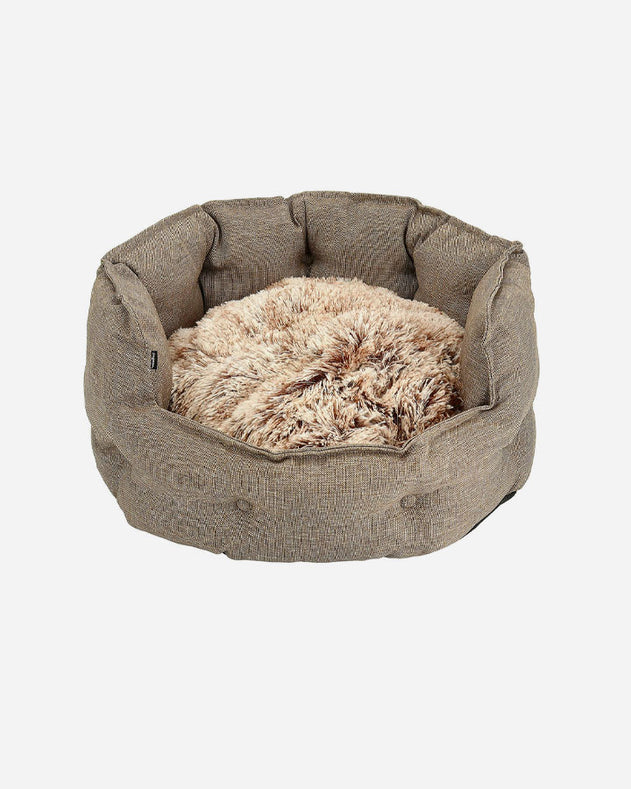 Dogman Classy Oval Hundeseng med Memory Foam – Beige
