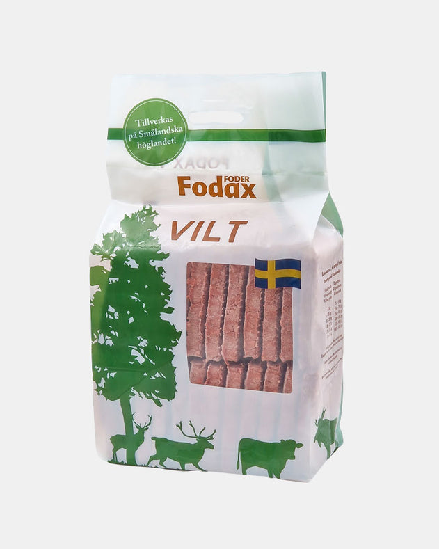 Fodax Vilt - Okse Rensdyr Hjort Elg - 10 kg- BARF til sensitive hunde