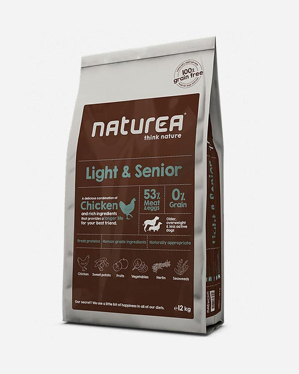 Naturea Light & Senior 12 kg - kornfrit hundefoder til ældre hunde