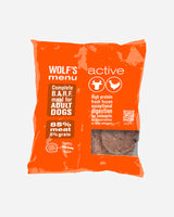 Wolf's Menu – Active – BARF fuldfoder med okse og kylling – 800 g