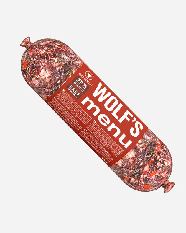 Wolf's Menu – Essential – BARF fuldfoder med okse – single protein – 1 kg