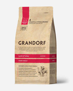 Grandorf Cat Adult Indoor - Lam og Kalkun - 8Kg