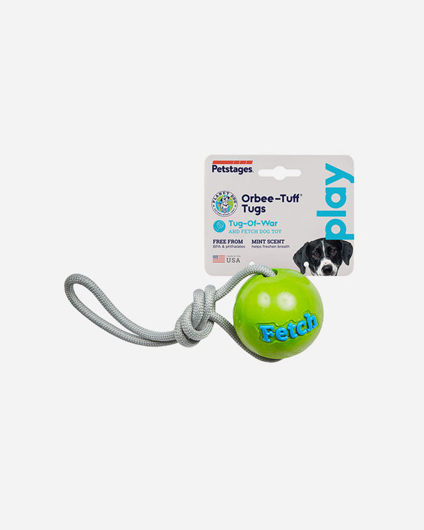 Planet Dog Fetch bold med reb - Grøn