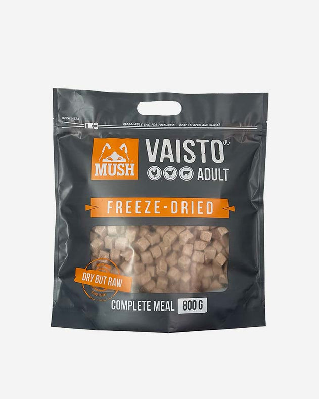 MUSH Vaisto - Frysetørret Hundefoder med Kylling, Kalkun, Lam og Grønsager - 800g