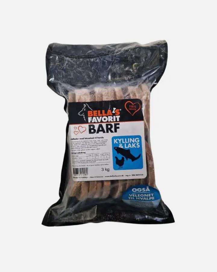 Bella's Favorit Barf Bøf - Laks og Kylling - 3kg