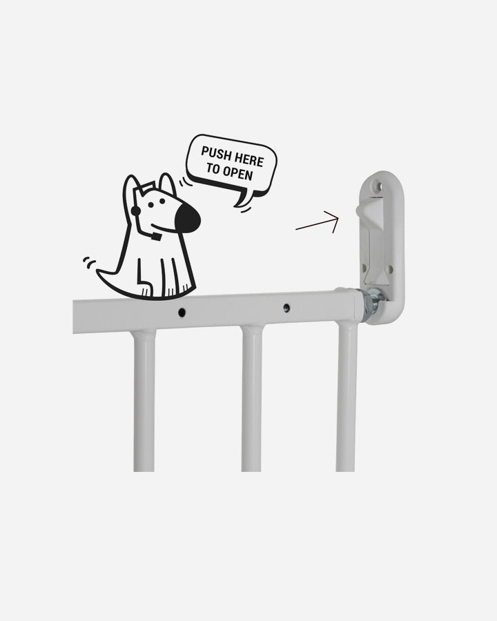 DogSpace Lucky - udvidende hundelåge - Hvid - Skruemonteres
