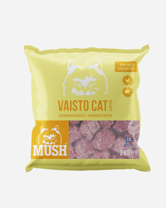 MUSH Vaisto CAT Gul - Kylling og Okse - 3kg