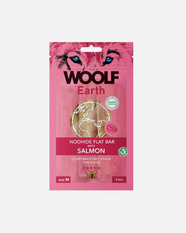 Woolf Earth Noohide salmon medium tyggeben med laks