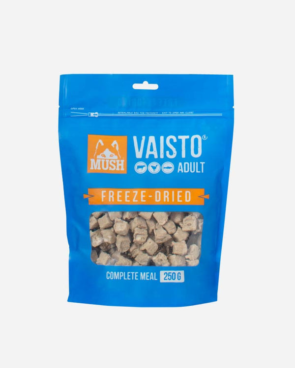 MUSH Vaisto - Frysetørret Hundefoder med Okse, Kalkun og Laks - 250g