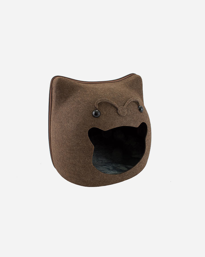 Kattehule Atelier NYC brun med plyspude