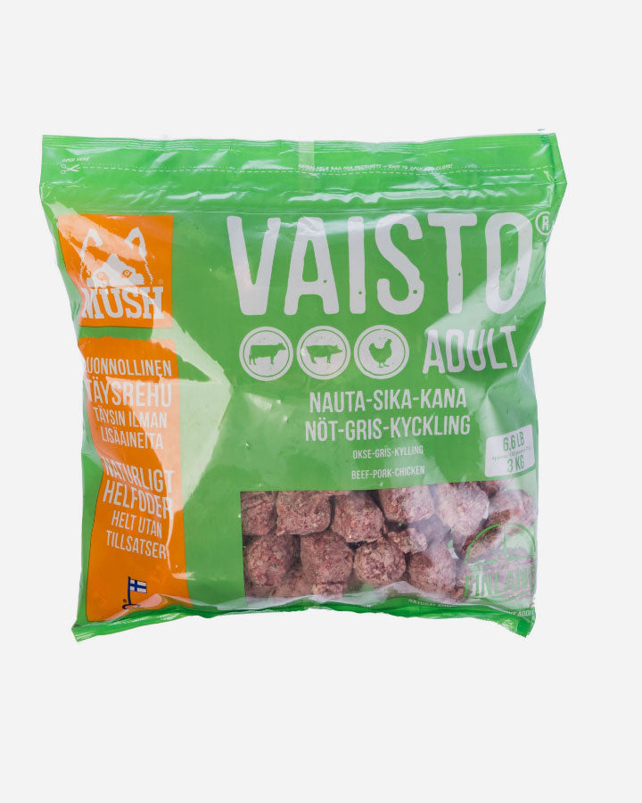 MUSH Vaisto Grøn 3 kg - Gris Okse & Kylling
