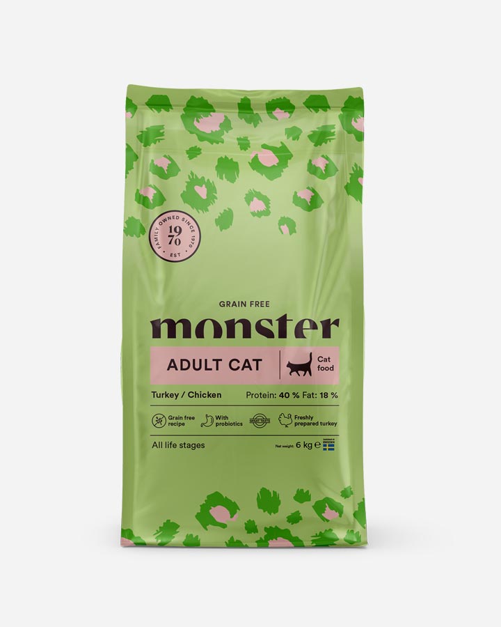 Monster Adult Cat - Kornfrit, Kalkun og Kylling - 6kg