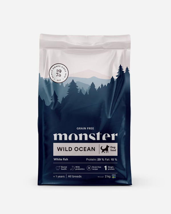 Monster Wild Ocean (Sensitive) - Kornfrit og Hvid fisk - 2kg