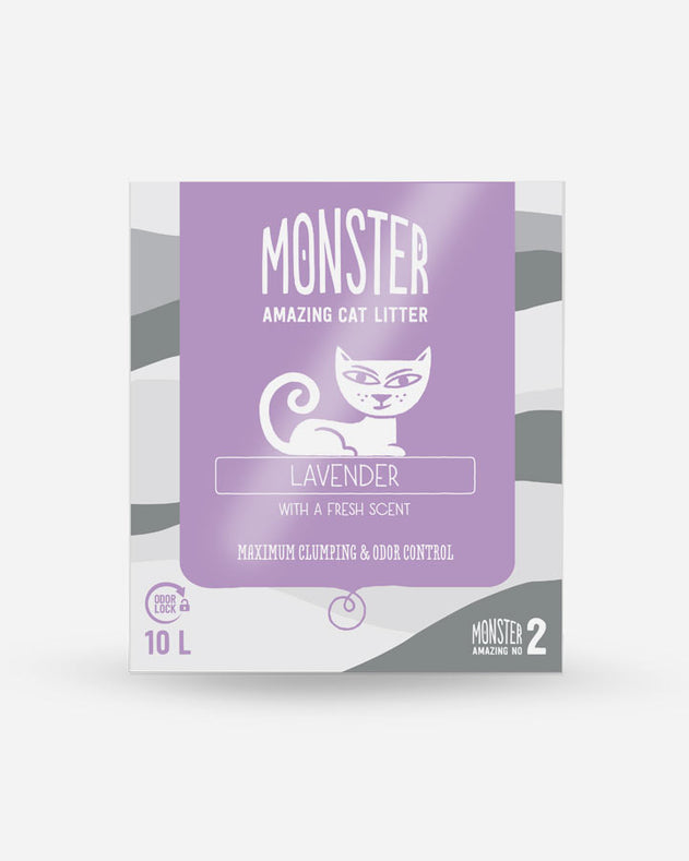 Monster Kattegrus 10L Lavendel