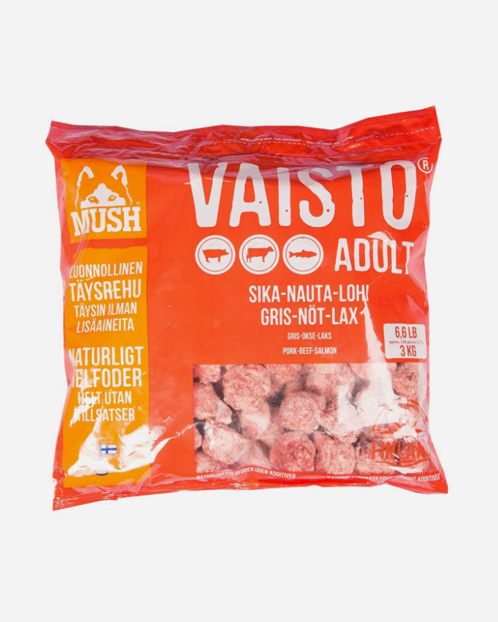 MUSH Vaisto - Rød XL  - Gris, Okse & Laks - 3kg - Petlux